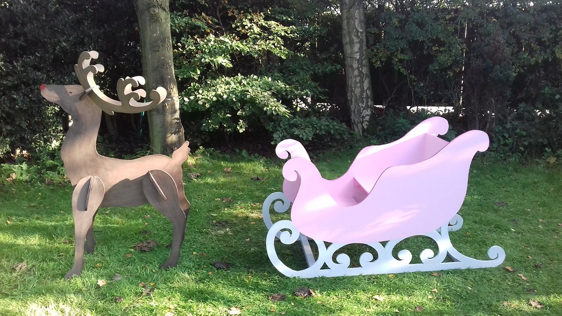 Large Wooden Santa Sleigh To Sit In Princess Xmas Pamper Party Etsy