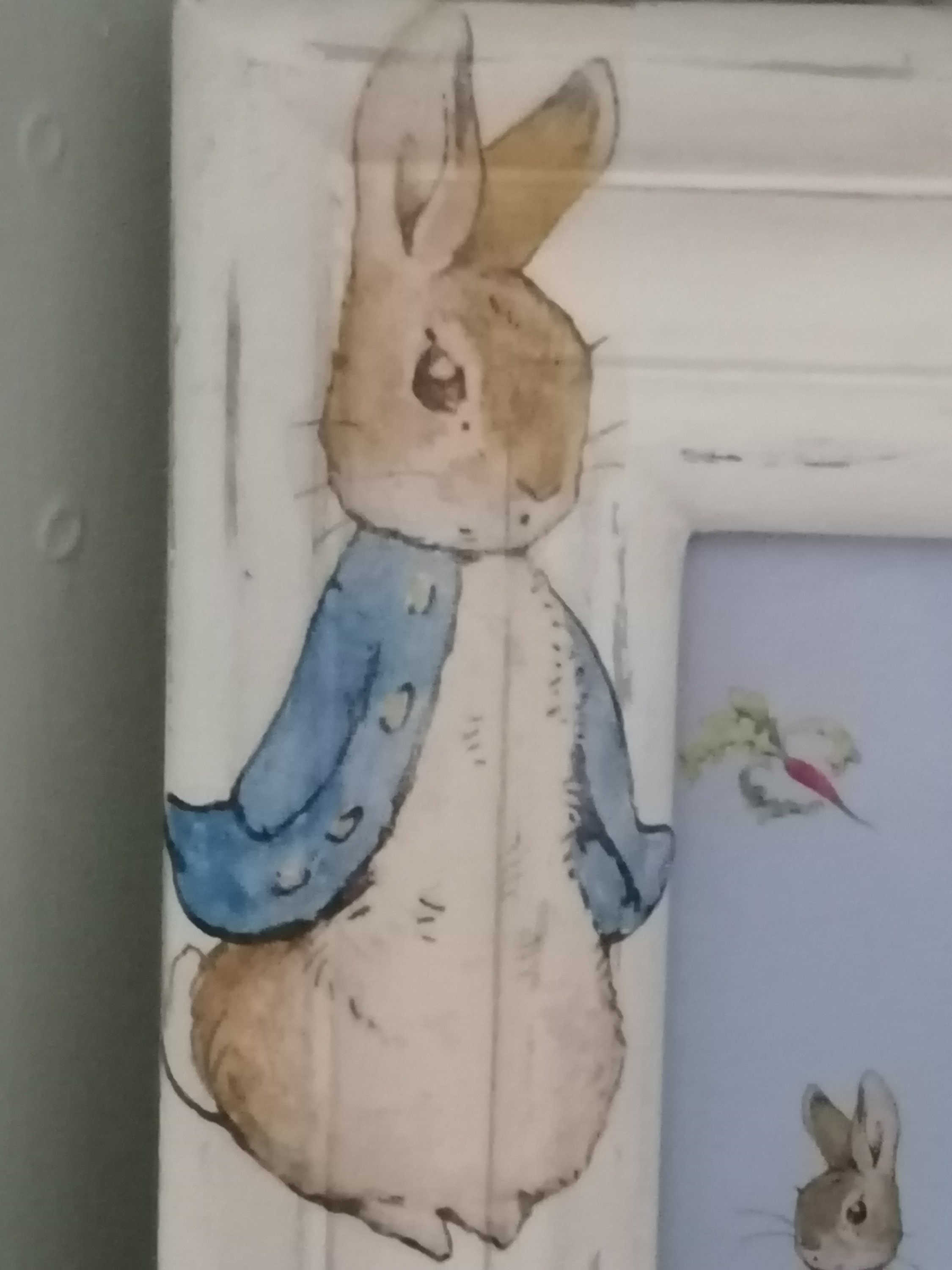Large Wooden Peter Rabbit Picture Frame Vintage Design Nursery Etsy