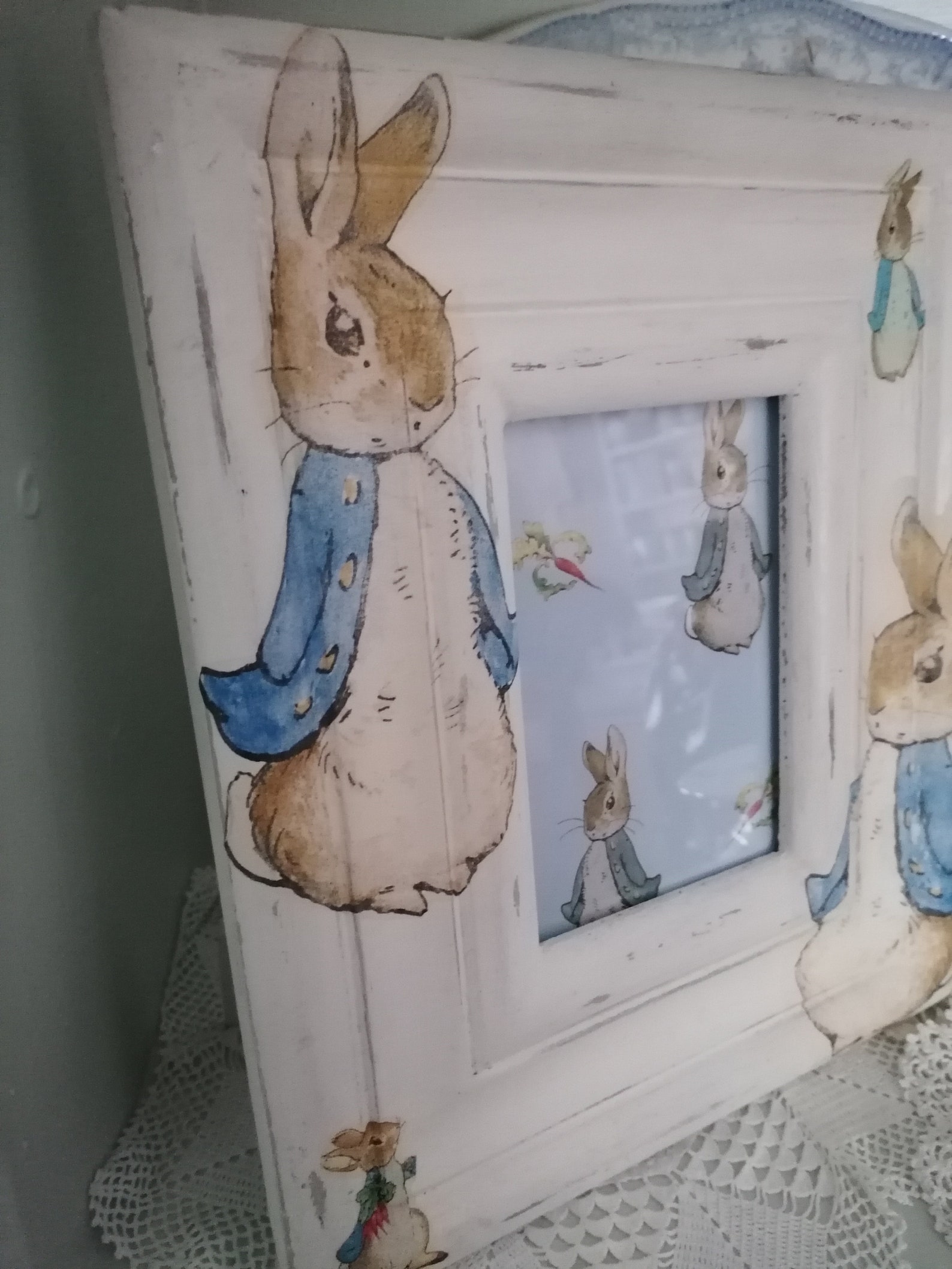 Large Wooden Peter Rabbit Picture Frame Vintage Design Nursery Etsy