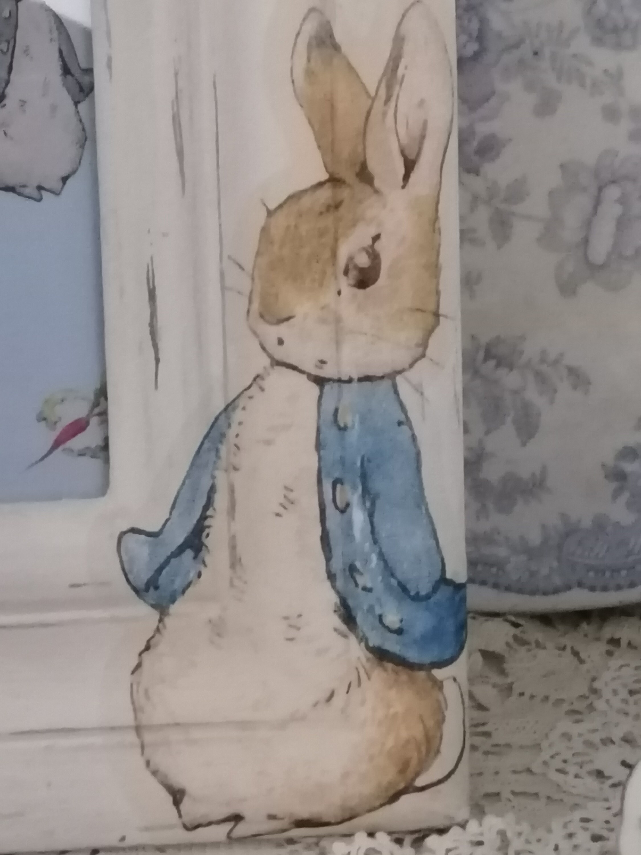 Large Wooden Peter Rabbit Picture Frame Vintage Design Nursery Etsy