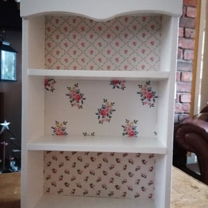 Large Wooden Display Shelves Unit Wall Freestanding Made Using Laura Ashley Designs Country Living Home Kitchen Bathroom Cottage Shabby Chic