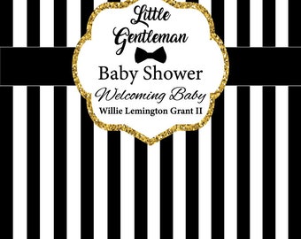 Gentleman Baby Shower Step and Repeat Backdrop, Banner, Event, Party, Photo Booth, Design, Stand, Red Carpet, Made in USA #5030