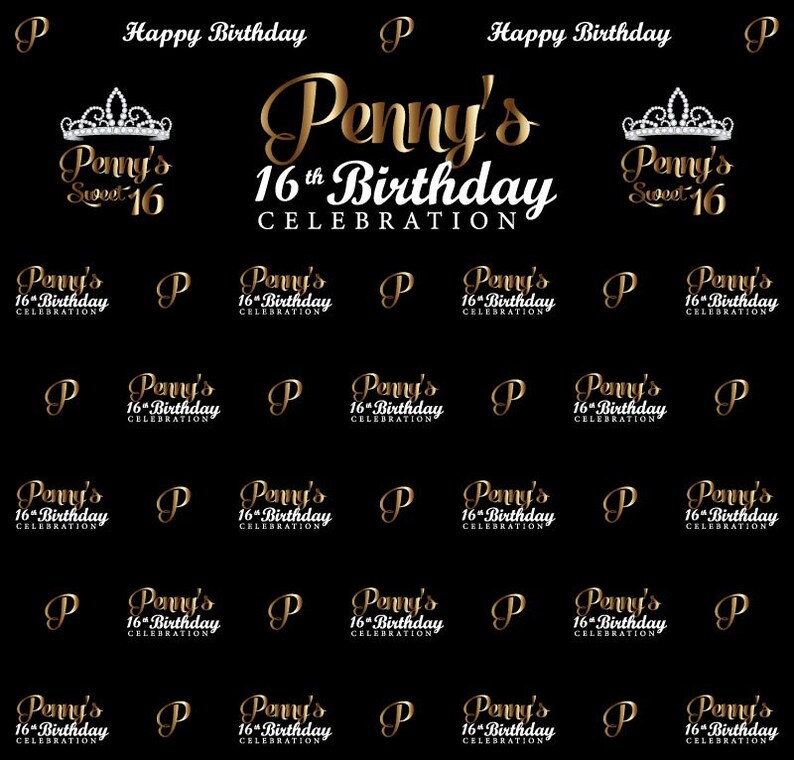 Banner Design Party Event Made in USA #4020 Black and Royal Step and Repeat Backdrop Photo Booth Stand Red Carpet