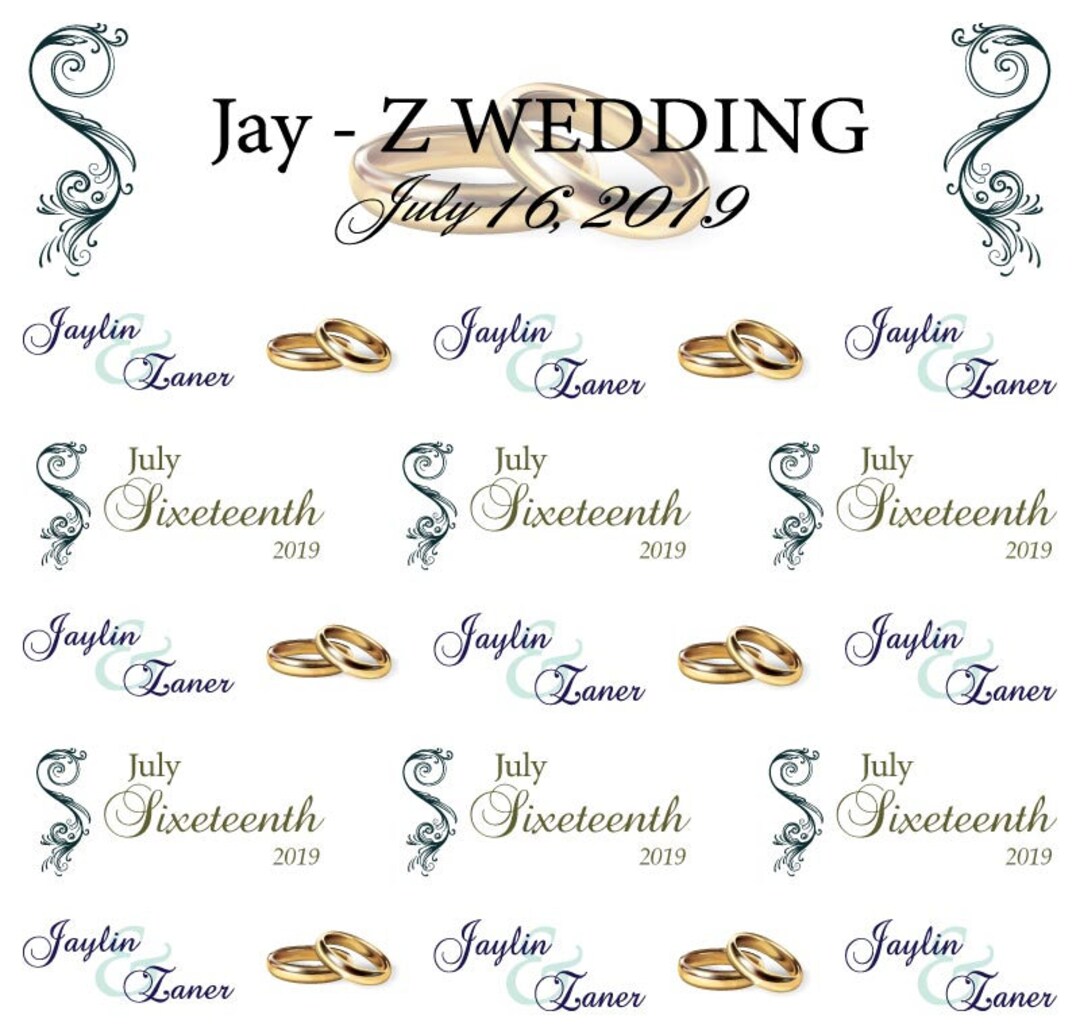Aperturee White Gold Step And Repeat Custom Name Wedding Backdrop