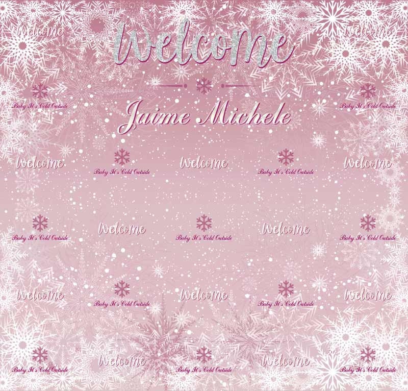 Winter Wonderland Theme Backdrop Step and Repeat Birthday Banner Event Party Photo Booth Design Stand Red Carpet Made in USA