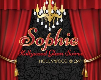 Hollywood Backdrop, Step and Repeat, Birthday, Banner, Event, Party, Photo Booth, Design, Stand, Red Carpet, Made in USA #2969