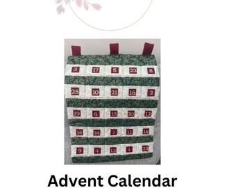 Advent Calendar for Christmas countdown.  PDF Digital Pattern for fabric.