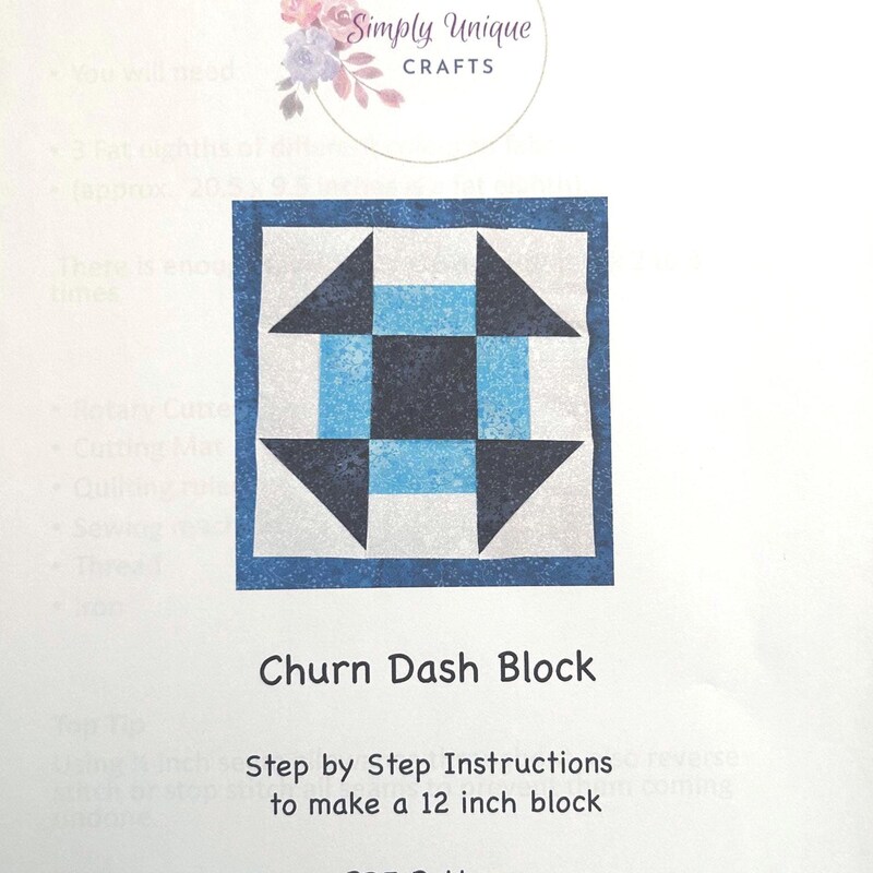 Churn Dash Quilt Block - Etsy