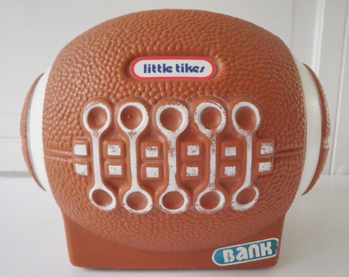 Little Tikes Football Piggy Bank Miniature Toy Box Brown Hard Plastic
