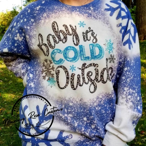 Holiday Bleached Baby It's Cold Outside Snowflake - Etsy