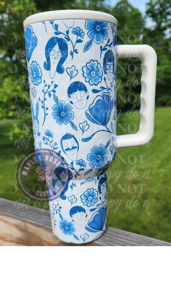 40oz Tumbler,  Linda, Louise, Bob, Gene, Tina, 40oz Cup, Fine China, Floral China, Valentine gift