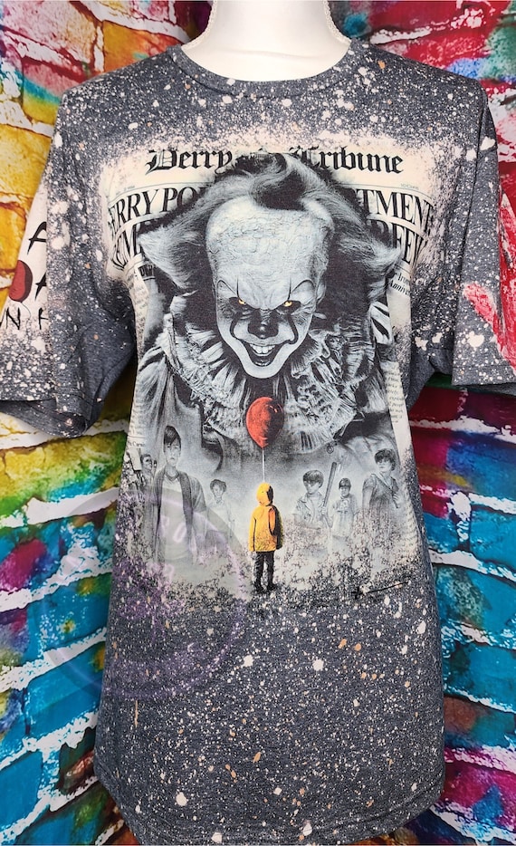 You'll float too, bleached Tee, Horror movie IT, Halloween shirt, Gifts for her, Horror fans, Blood Splatter, Halloween Sweatshirt