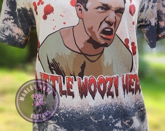 Horror Halloween Bleach Shirt, 90s Spooky Graphic Tee, Feeling a Little Woozy Here, Funny Horror Movie Quote