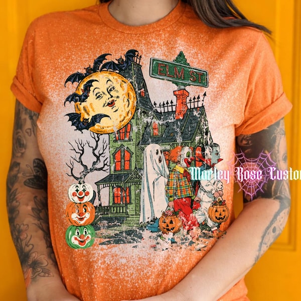 Retro Halloween Tee, Vintage Halloween, 90's Halloween, Bleached T-shirt, Ghost, Nostalgic,