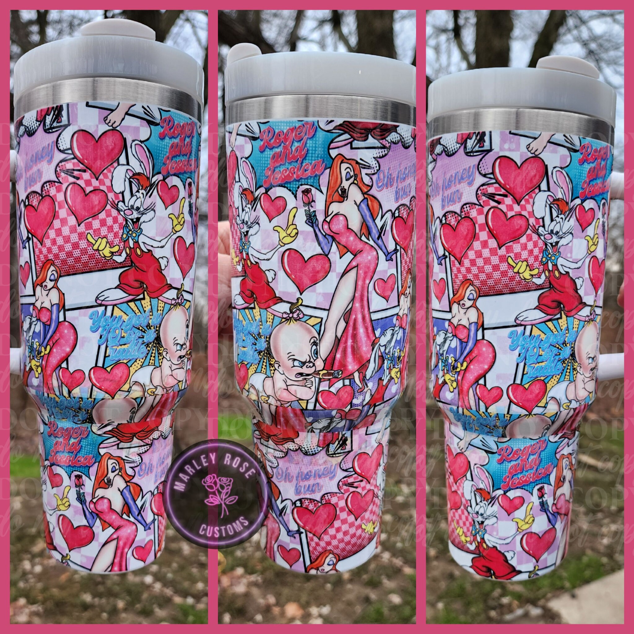 90's Valentine 40oz Tumbler, 90's Cartoon 40 oz Tumbler