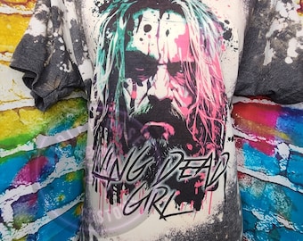Living Dead Girl Tshirt, Bleached shirts, Rock Concert shirt, Zombie Girl,  Summer tank top, Tank Top