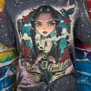 Womans  Bleached Tee, Over your Dead Body, Spooky Tees, Halloween Bleached shirt, Funny, Potion
