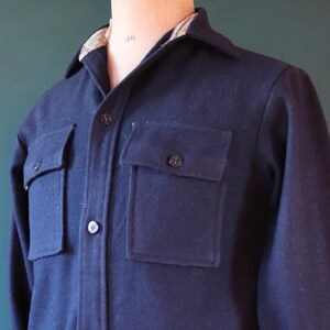 60s Melton Wool CPO Size XS Navy Utility Shirt-jacket Vintage - Etsy