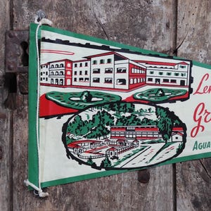 Vintage 1950s pennant - mid century home decor - Brazil tourist souvenir - screen print