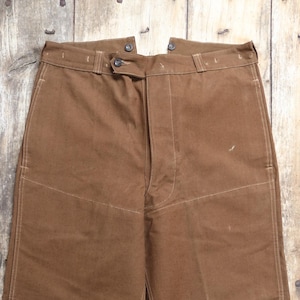 Vintage French Workwear Trousers - Buckle Back Pants - 1960s