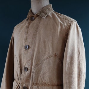 Vintage 1920s Cotton Canvas Hunting Jacket - American Chore Coat (46&quot; Chest)