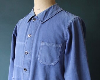 Vintage 1940s 40s French Blue Moleskin Work Jacket Chore - Etsy