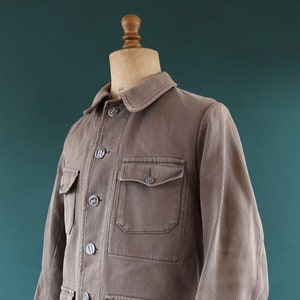 Vintage Corduroy Jacket French Hunting Workwear Khaki Brown Vintage Corduroy Jacket French Hunting Workwear Khaki Brown