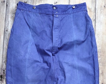 Vintage 1930s 30s French Chore Pants Trousers Workwear Vintage 1930s 30s French Chore Pants Trousers Workwear