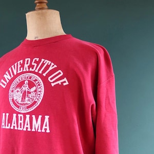 Vintage 1970s 80s Russel Athletic sweatshirt - University of Alabama - 48&quot; chest - sportswear