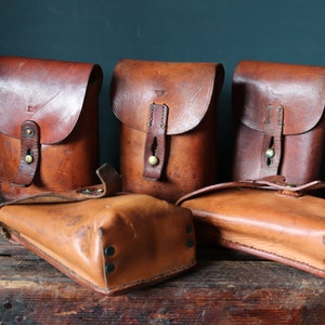 Vintage 1930s 30s 1940s Swedish Army Military Brown Leather Hip