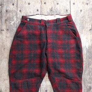 Vintage 1930s Plaid Wool Hunting Breeches: Jodhpurs (31&quot; x 26&quot;)