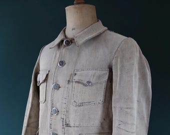 Vintage 1940s 40s Le Mont St Michel French Grey Coutil Pique Vintage 1940s 40s Le Mont St Michel French Grey Coutil Pique