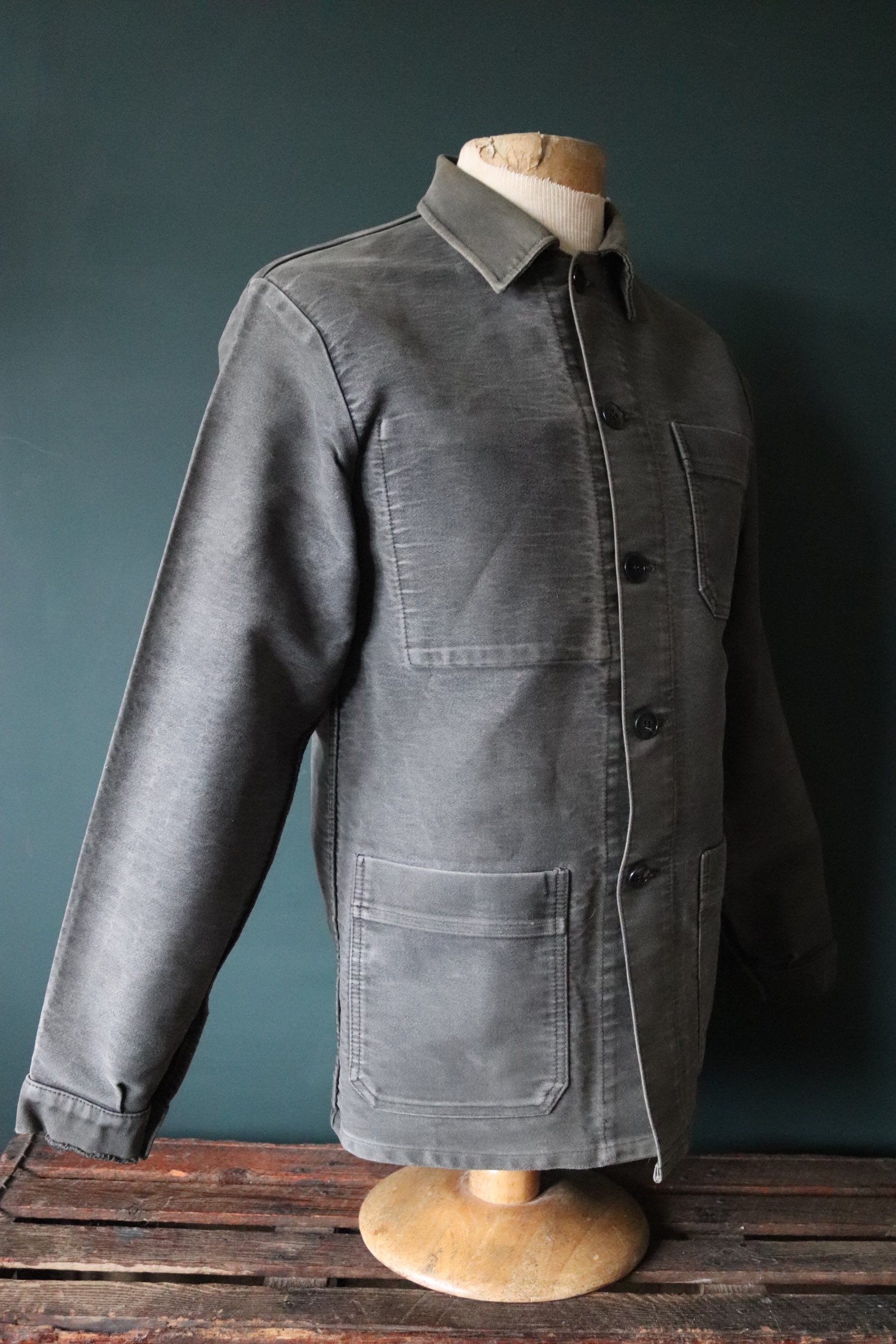 Vintage 1950s 50s French Black Moleskin Work Jacket Chore - Etsy