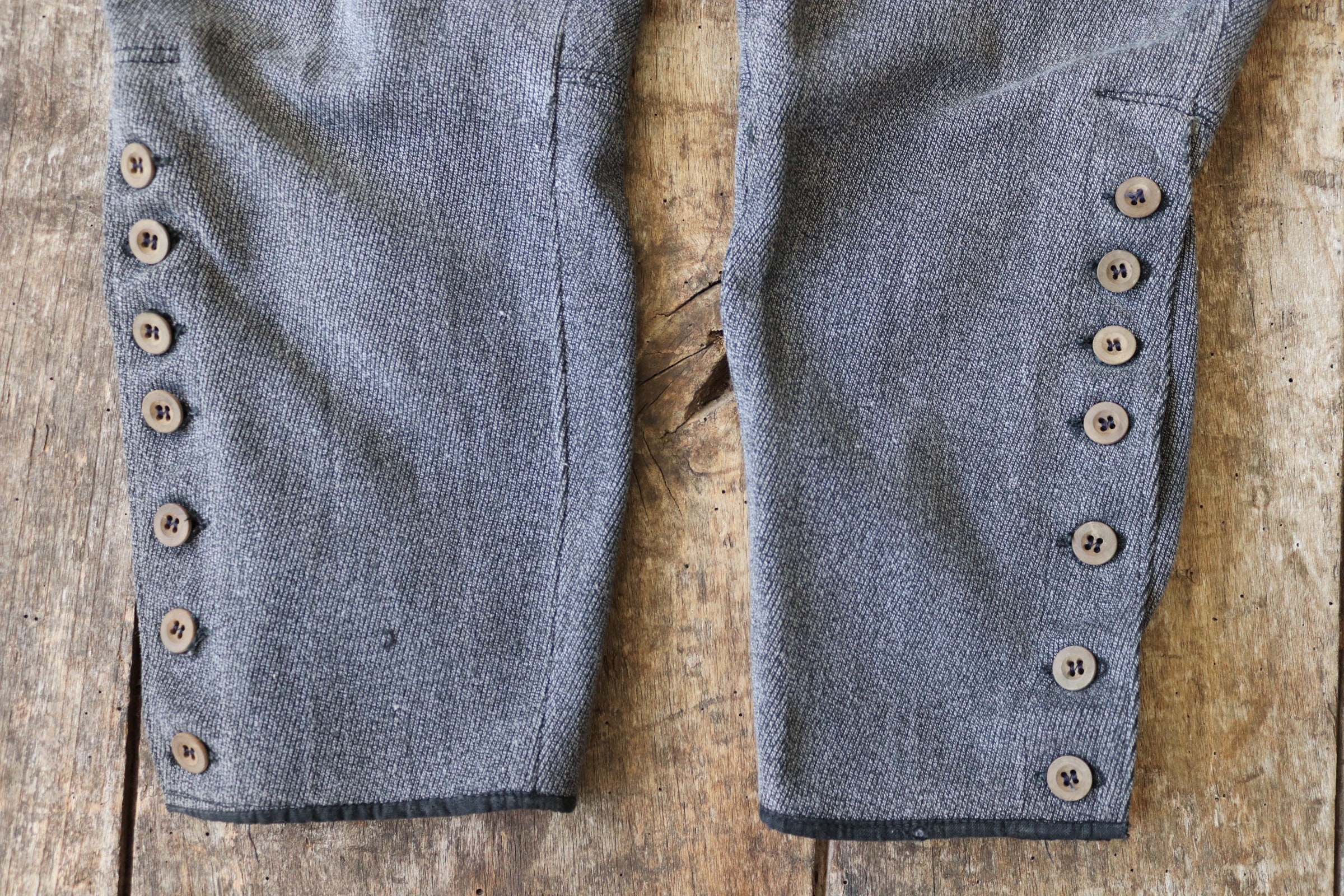 Vintage antique 1930s 30s 1940s 40s French grey cotton whipcord riding