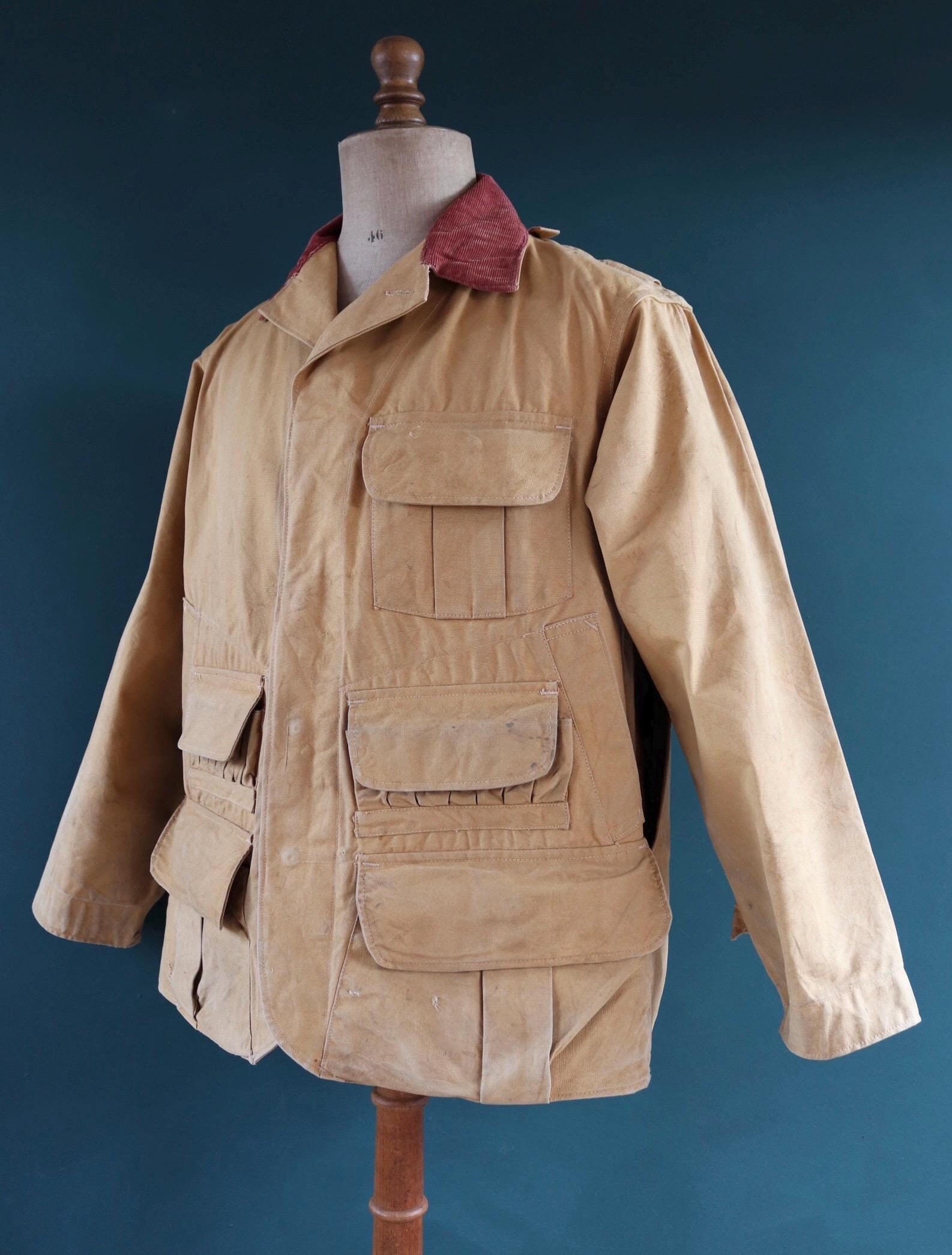 Vintage 1950s Hunting Workwear Jacket, Hinson Bodyguard, Tan Vintage 1950s Hunting Workwear Jacket, Hinson Bodyguard, Tan