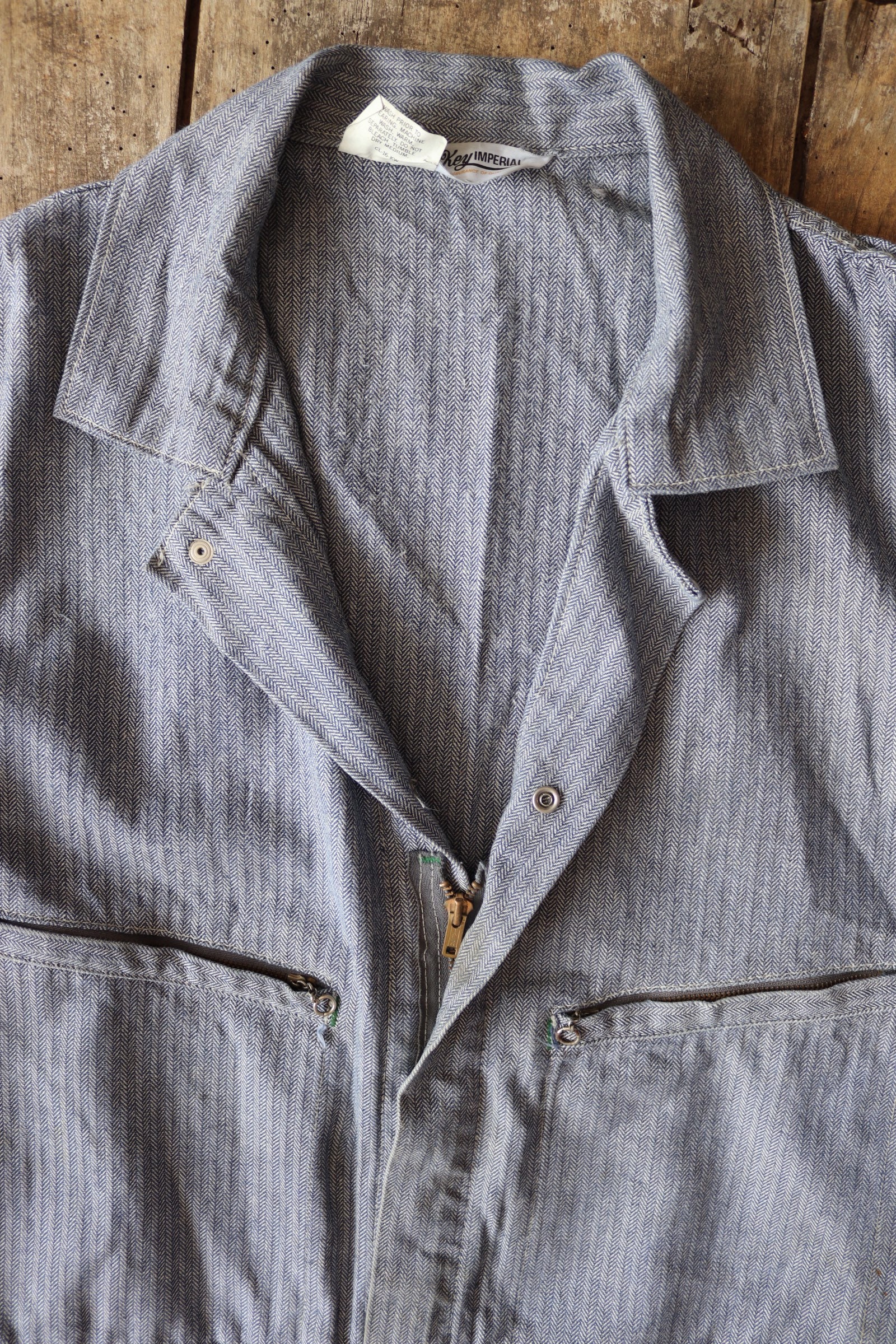 Vintage Key Imperial HBT herringbone denim coveralls overalls mechanic