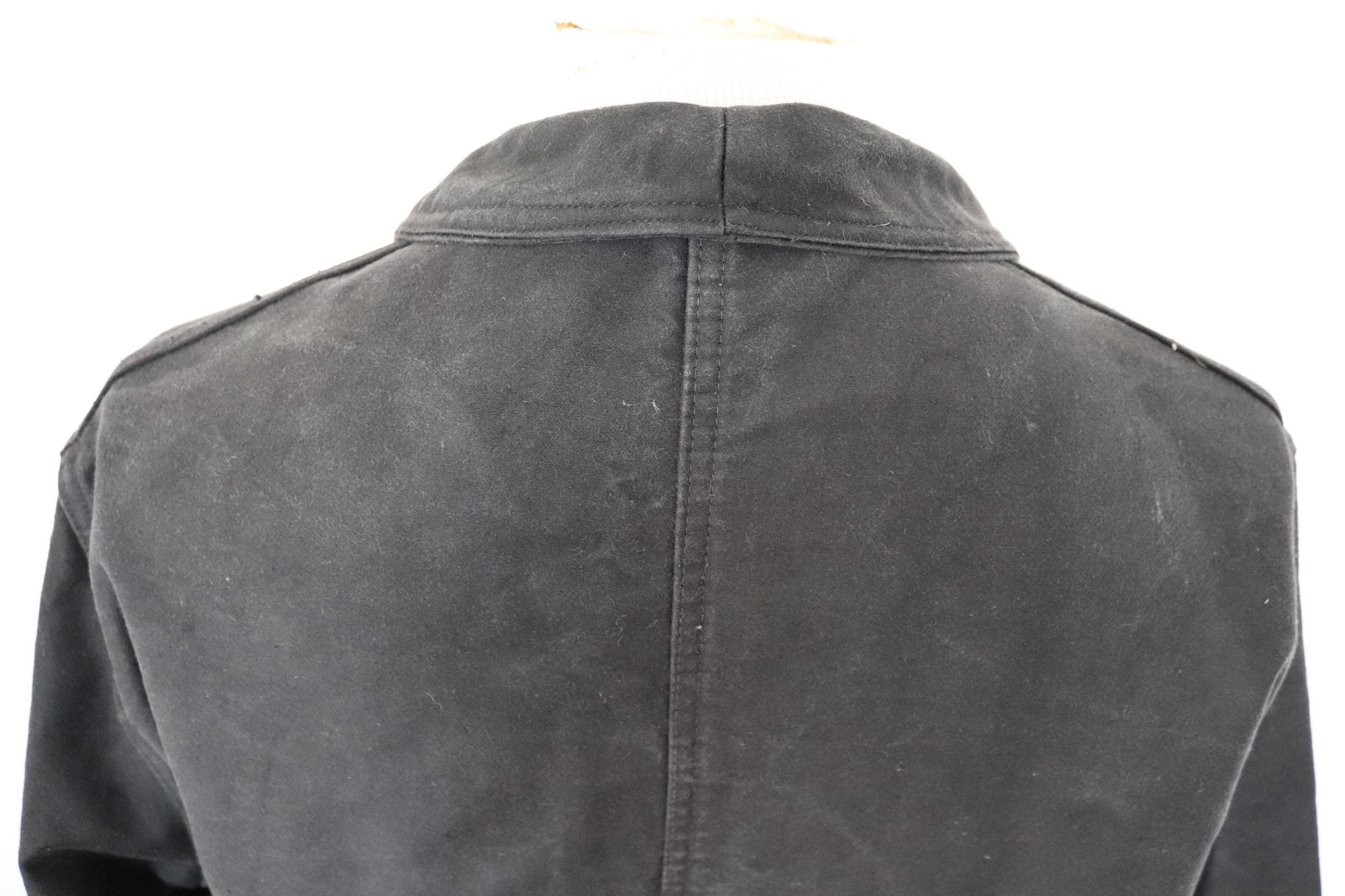 Vintage 1960s 60s french black moleskin chore work jacket workwear 47 chest