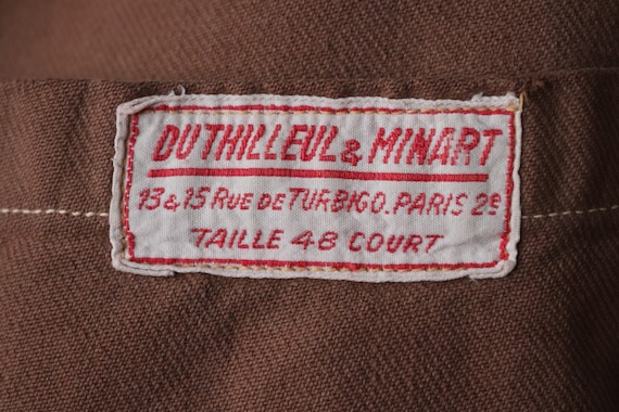 Vintage 1940s 40s 1950s 50s French brown long wor… - image 3