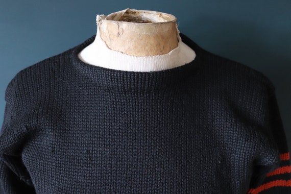 Vintage 1950s 50s American USA black wool knitted… - image 4