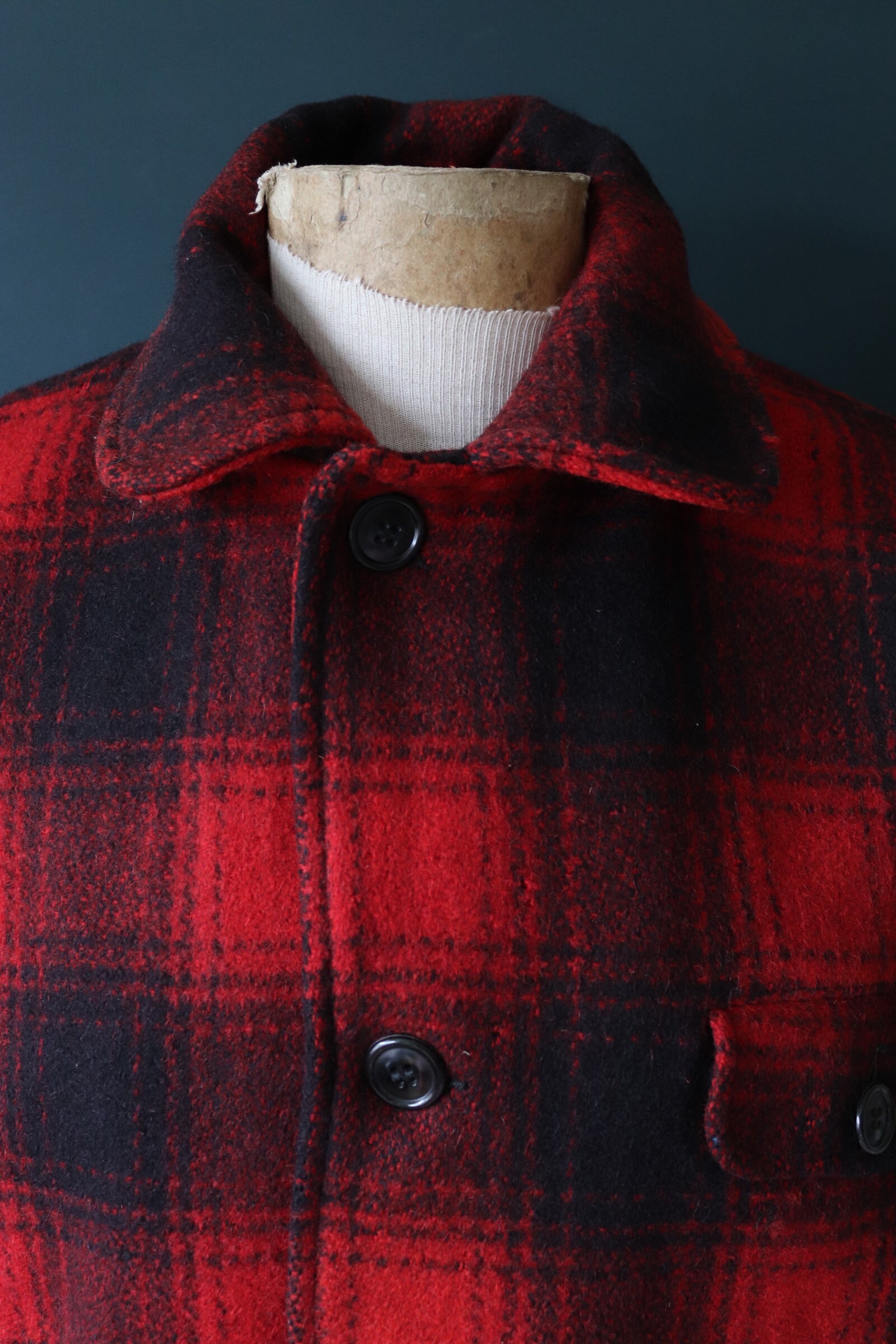 Vintage 1950s 50s Drybak red black buffalo plaid wool Vintage 1950s 50s Drybak red black buffalo plaid wool