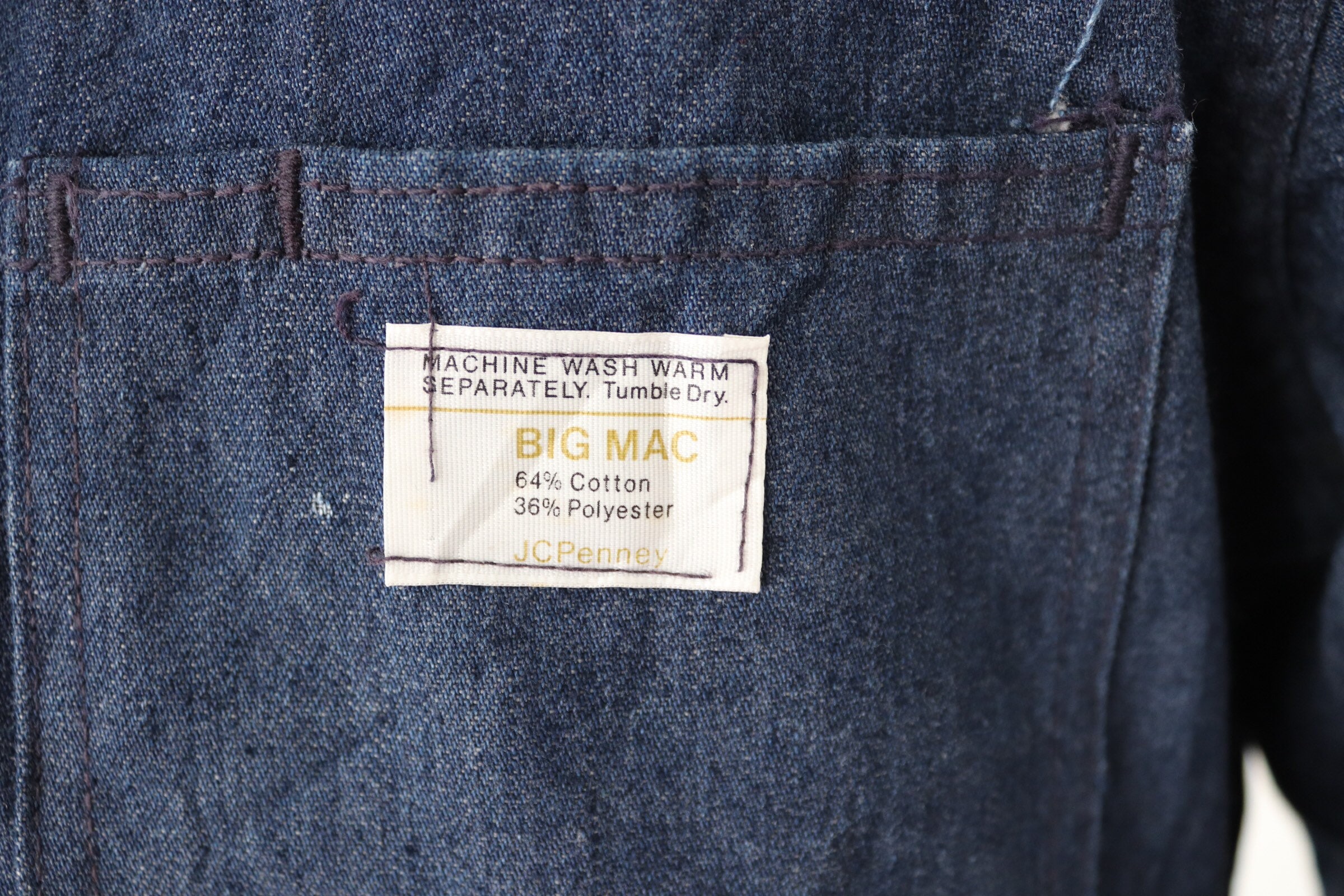 Vintage 1970s 70s JC Penneys Big Mac denim coveralls overalls workwear