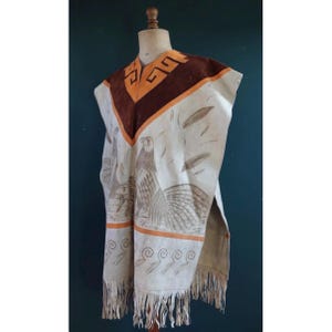 Vintage 1960s suede poncho - tasseled leather vest image 1