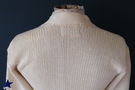 Vintage 1950s 50s American USA cream wool knitted… - image 9