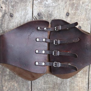 Vintage 1940s brown leather kidney belt - Swedish military dispatch rider - WW2 motorcycle - 31” 32” 34”
