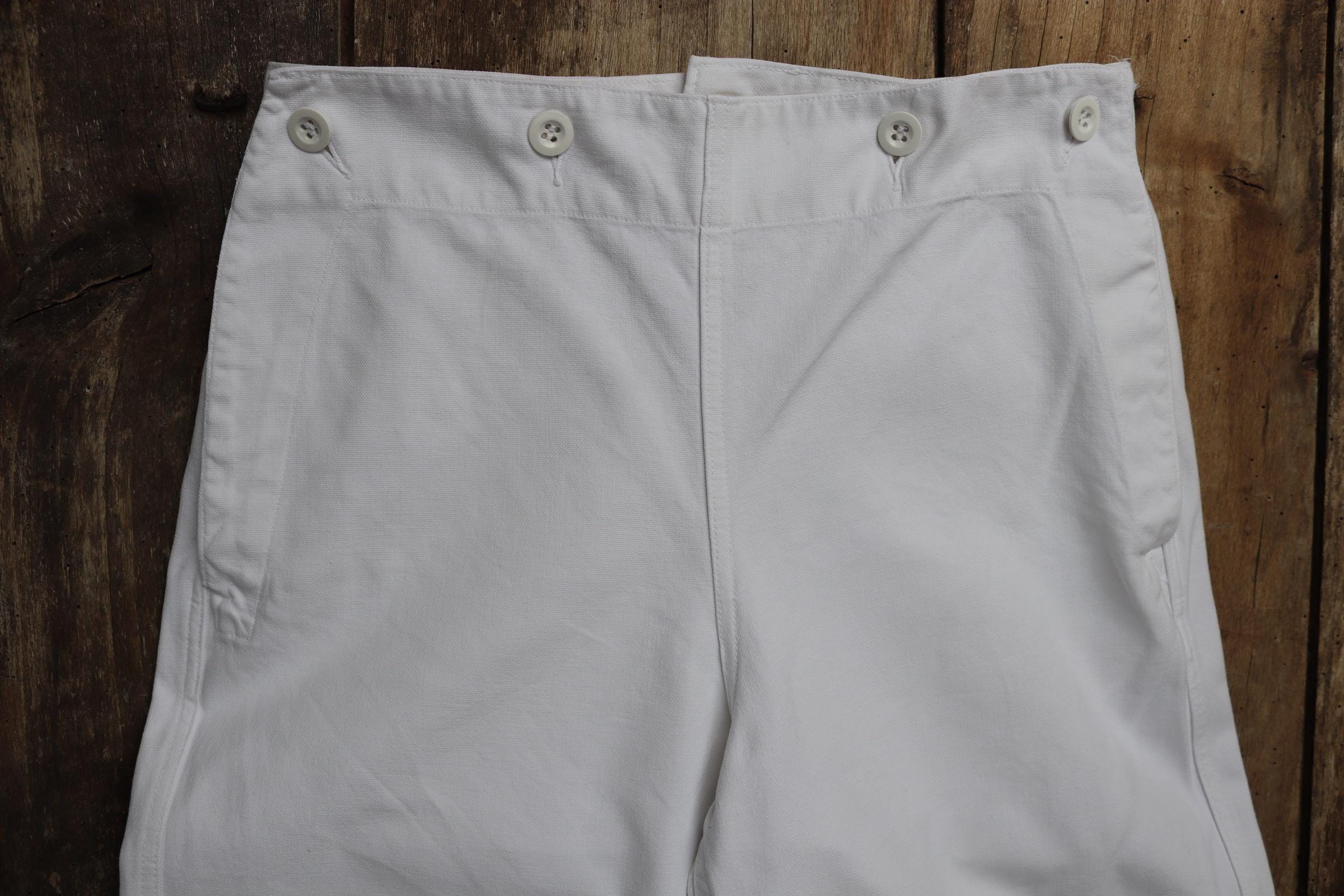 VINTAGE FRENCH WORKWEAR KHAKI SANFOR TROUSERS PANTS 1960S
