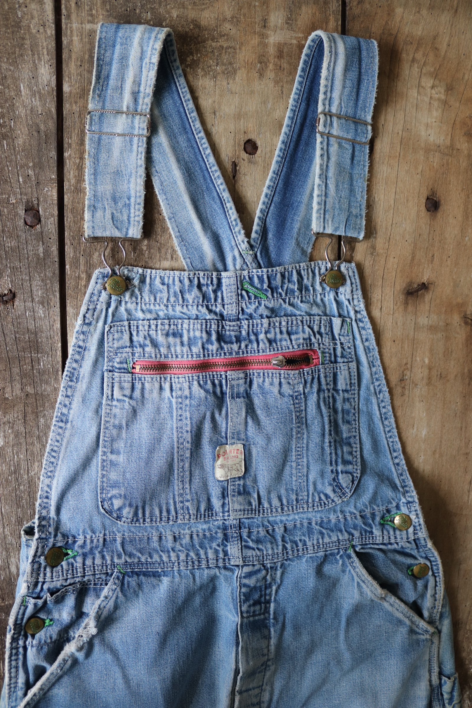Vintage 1980s 80s pale blue denim Pointer overalls dungarees bib brace 33 x 30 workwear work chore rockabilly