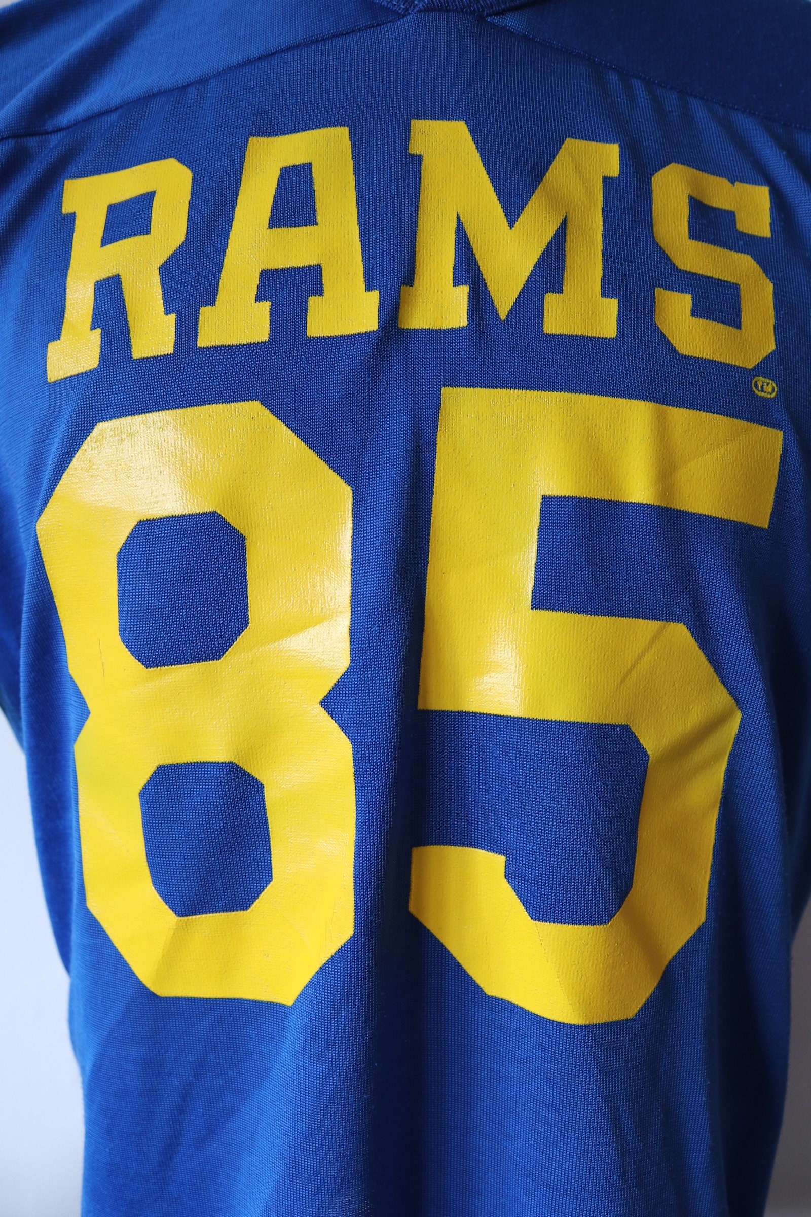 Vintage Rawlings NFL blue yellow durene American football Rams shirt