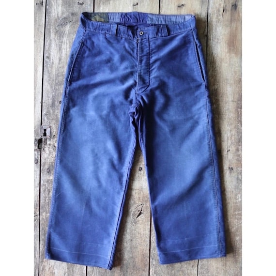 Vintage 1930s Le Mont St Michel Workwear Trousers - French Chore