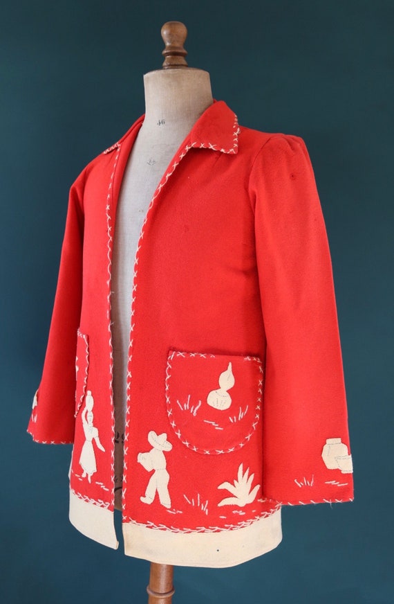 ジャケット・アウター special vintage 40s 50s souvenir jacket Vintage 40's 50's Mexican Wool Embroidered Tourist Souvenir