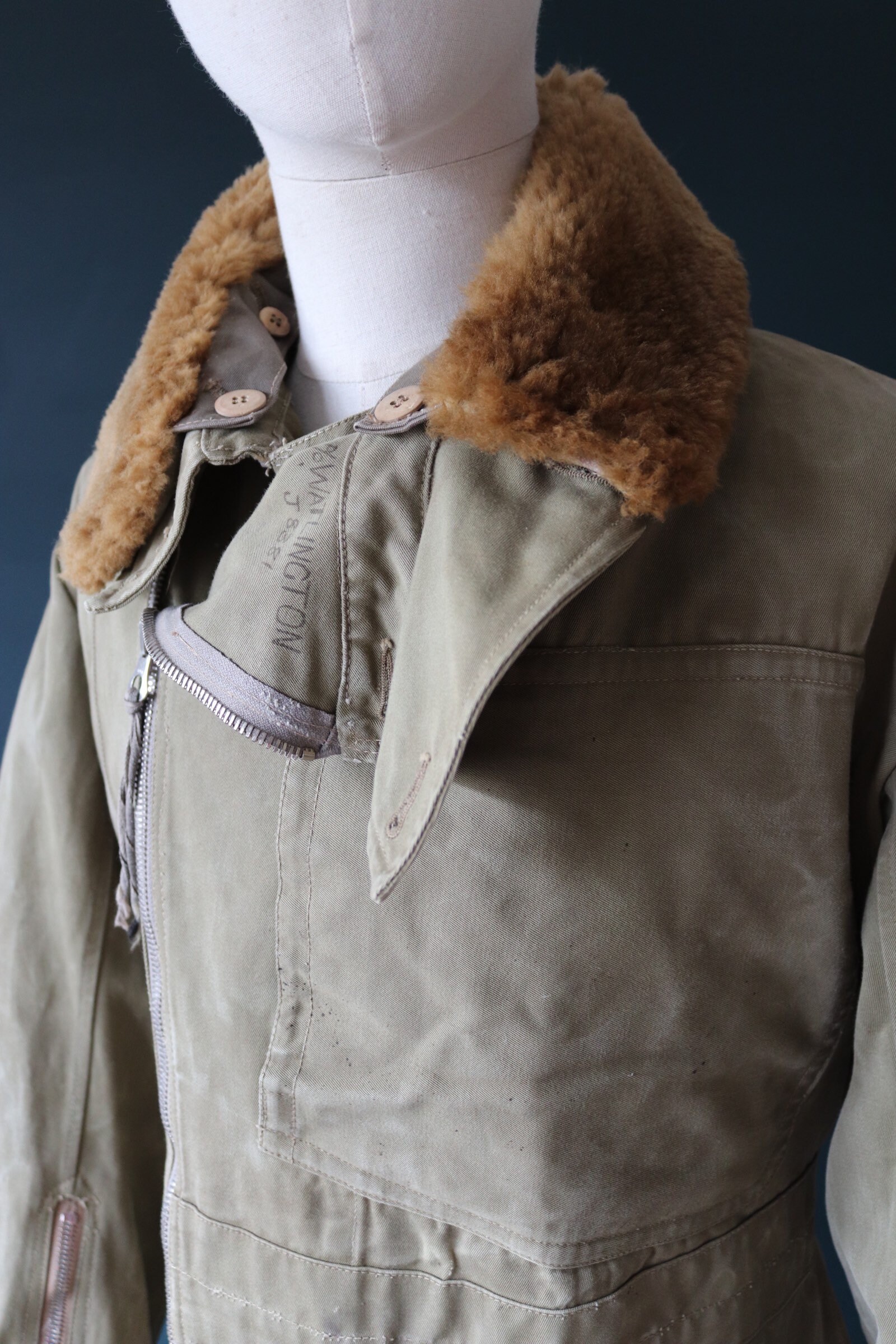 Vintage 1940s 40s WW2 RAF British military Sidcot flight suit pilot